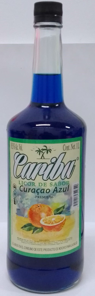LICOR SABOR CURAZAO AZUL CARIBU 12/ 1000 ML