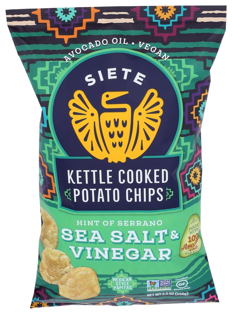 PAPAS FRITAS COCIDAS SIETE FOODS VINAGRE Y SAL /152gr