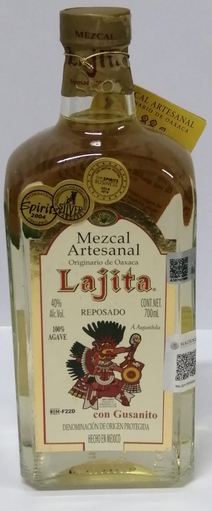 MEZCAL LAJITA REPOSADO CON GUSANO 750 ML
